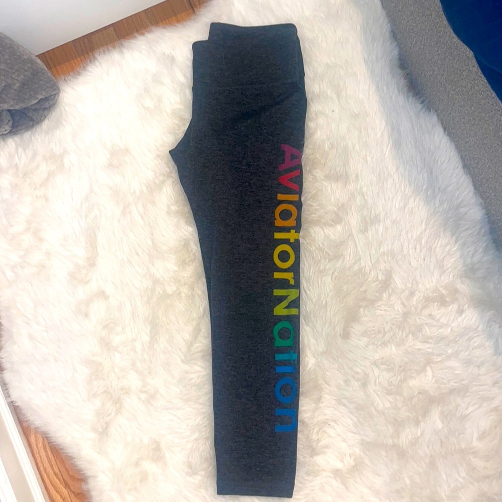 Aviator nation legging in charcoal gray size Medium